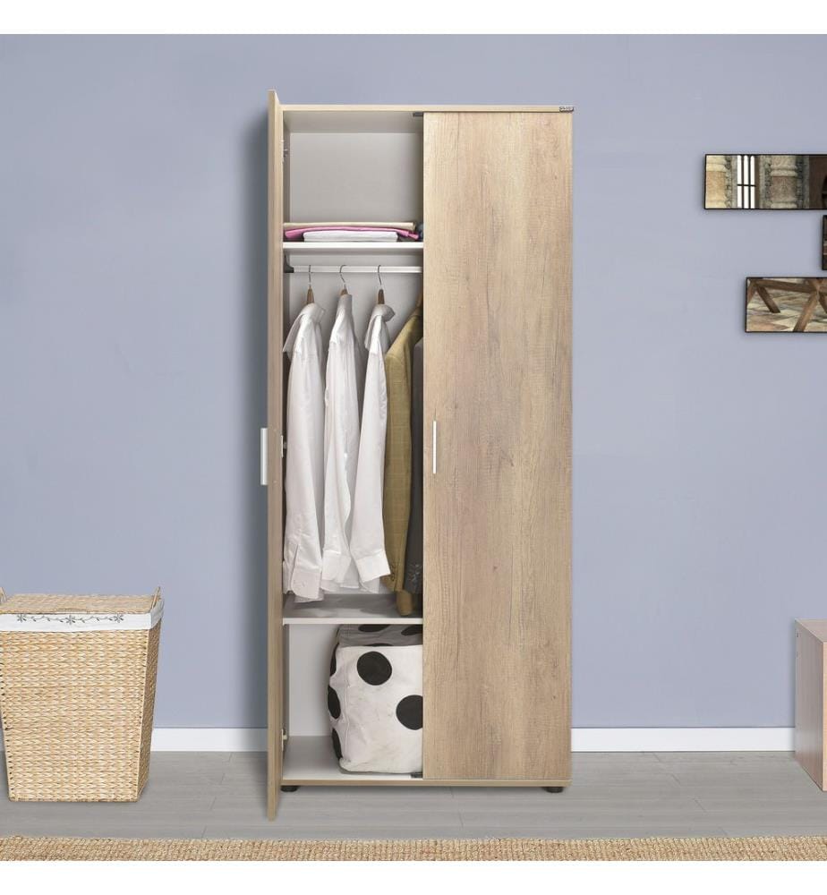 Armoire, noyer clair, panneau de particules 100 % mélaminé