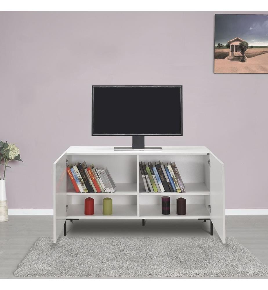 TV-Ständer, Diamantweiss, 100 % MELAMINBESCHICHTETE SPANPLATTE