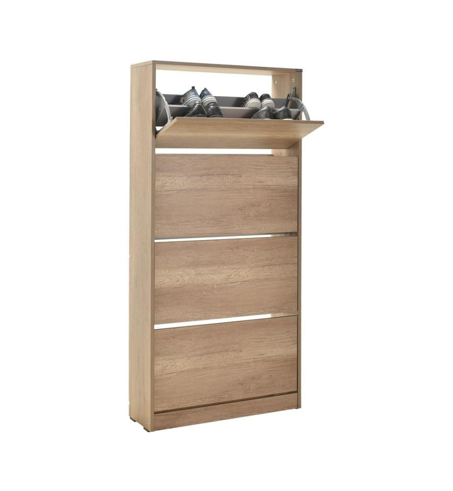 Schuhschrank, Hellwalnuss, 100 % MELAMINBESCHICHTETE SPANPLATTE