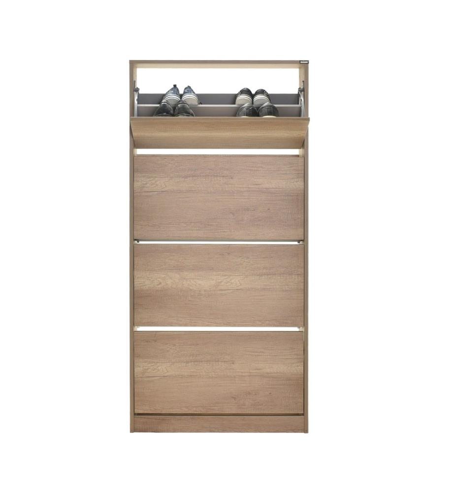 Schuhschrank, Hellwalnuss, 100 % MELAMINBESCHICHTETE SPANPLATTE