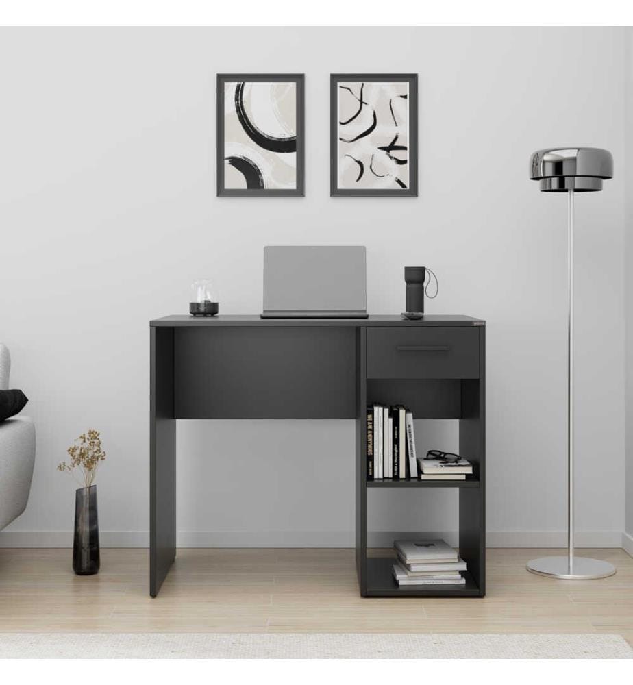 Bureau, anthracite, PANNEAU DE PARTICULES 100 % MÉLAMINÉ