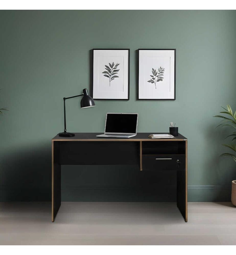 Bureau, anthracite, chêne, 100 % PANNEAUX DE PARTICULES MÉLAMINÉS