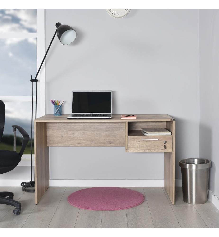 Bureau, noyer clair, 100 % PANNEAU DE PARTICULES REVÊTU DE MÉLAMINE