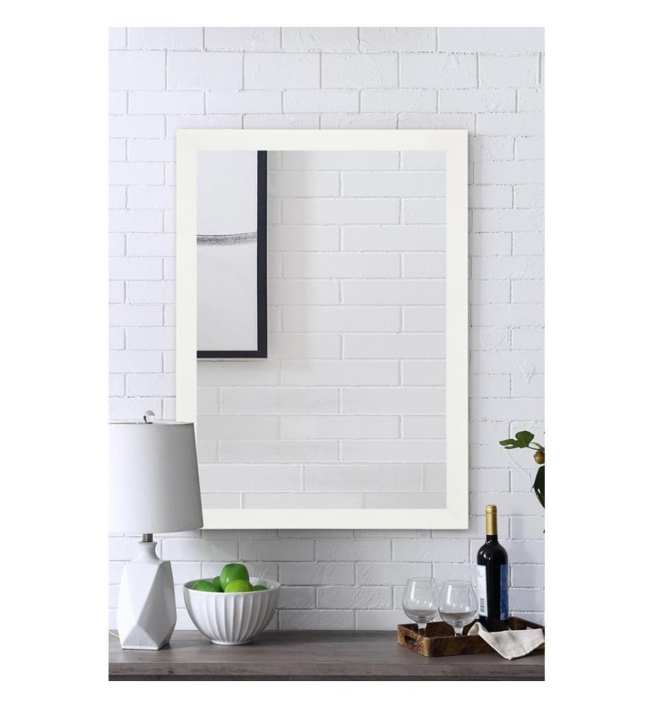 Miroir décoratif, blanc, plastique