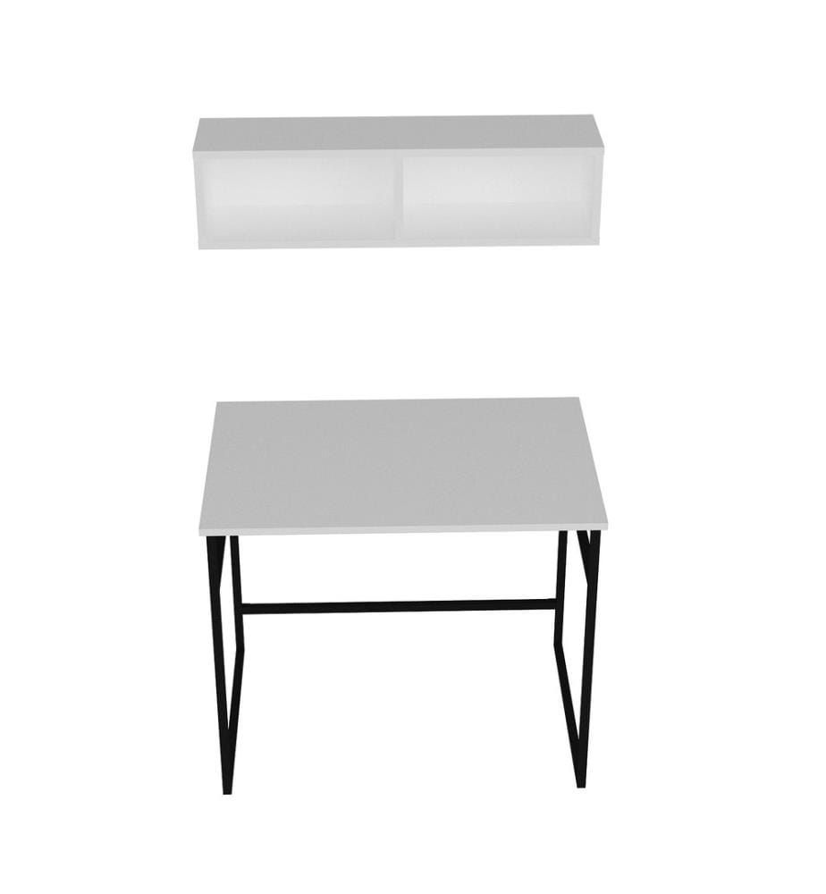 Study Desk, WhiteBlack, Melamine Coated Particle Board