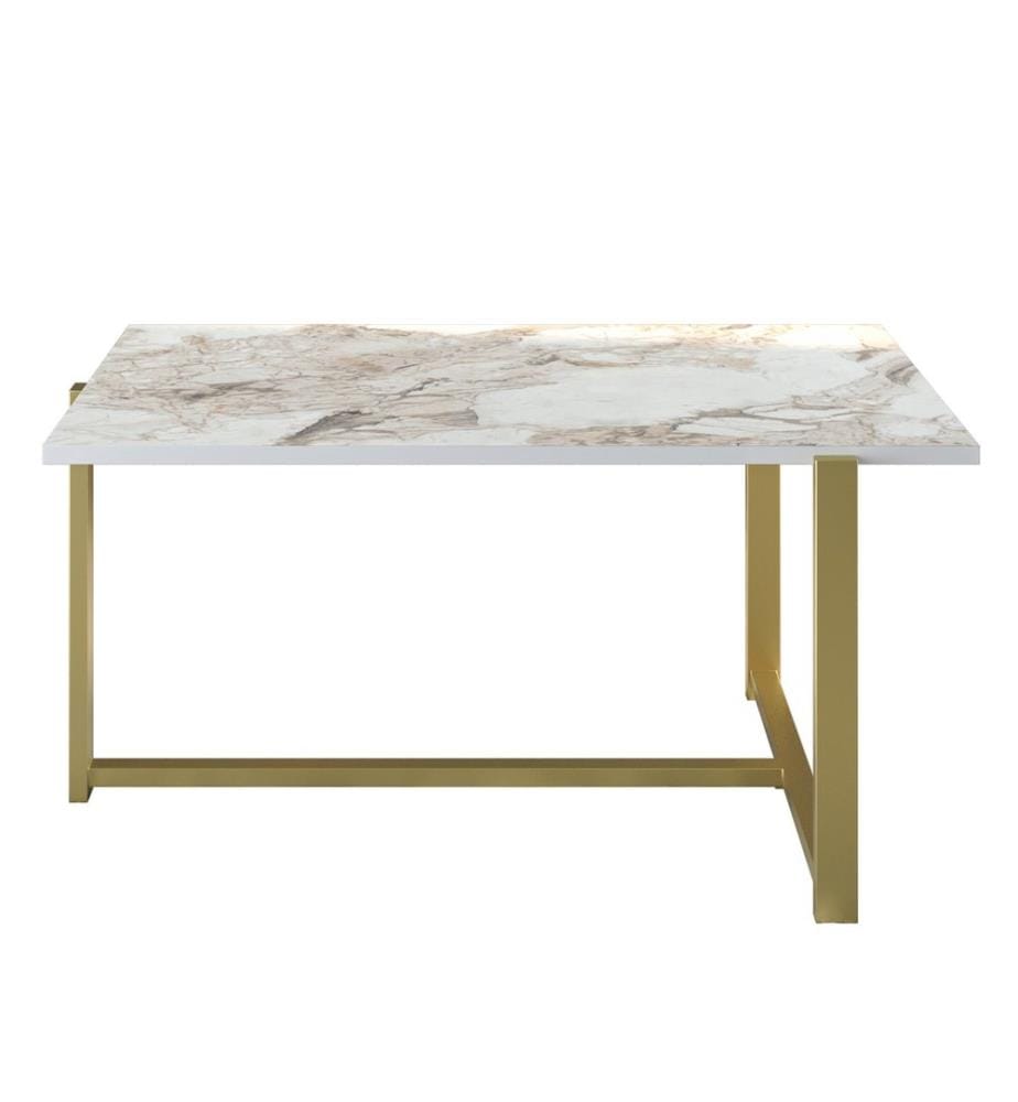 Or, Blanc, Tables Basses, 45X92X64 cm, Plaque De Particules À Revêtement En Mélamine