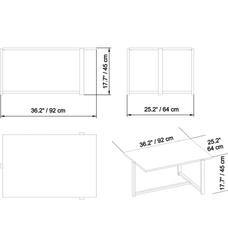 Or, Blanc, Tables Basses, 45X92X64 cm, Plaque De Particules À Revêtement En Mélamine