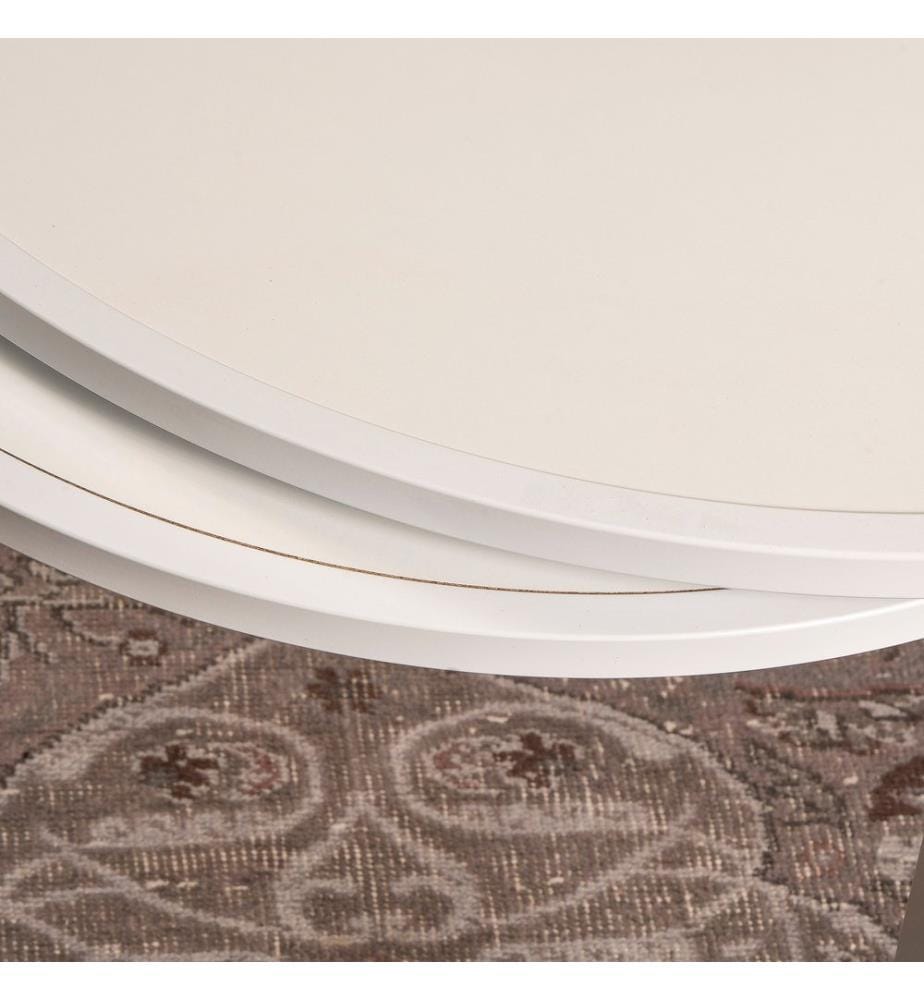 Blanc, Tables Basses, 80X80X50 cm, Plaque De Particules Enrobée De Mélamine