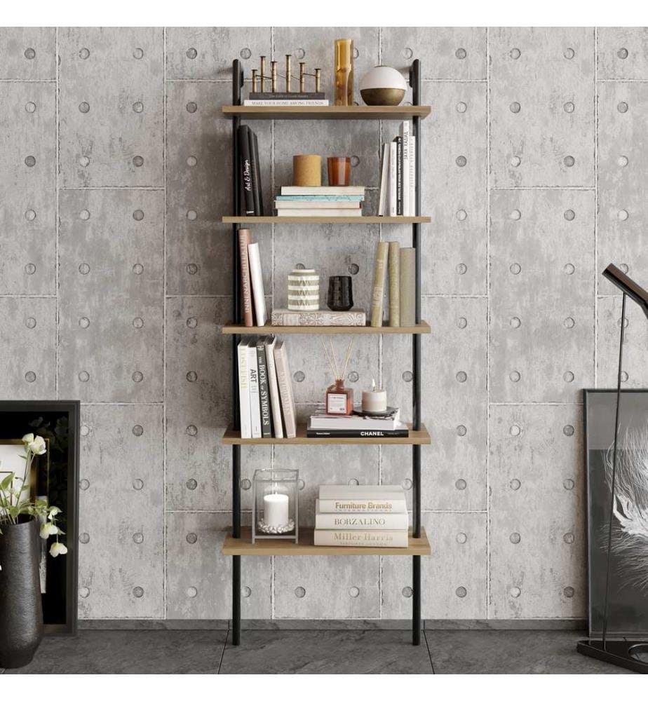 Bookshelf, WalnutBlack, Melamine Coated Particle Board