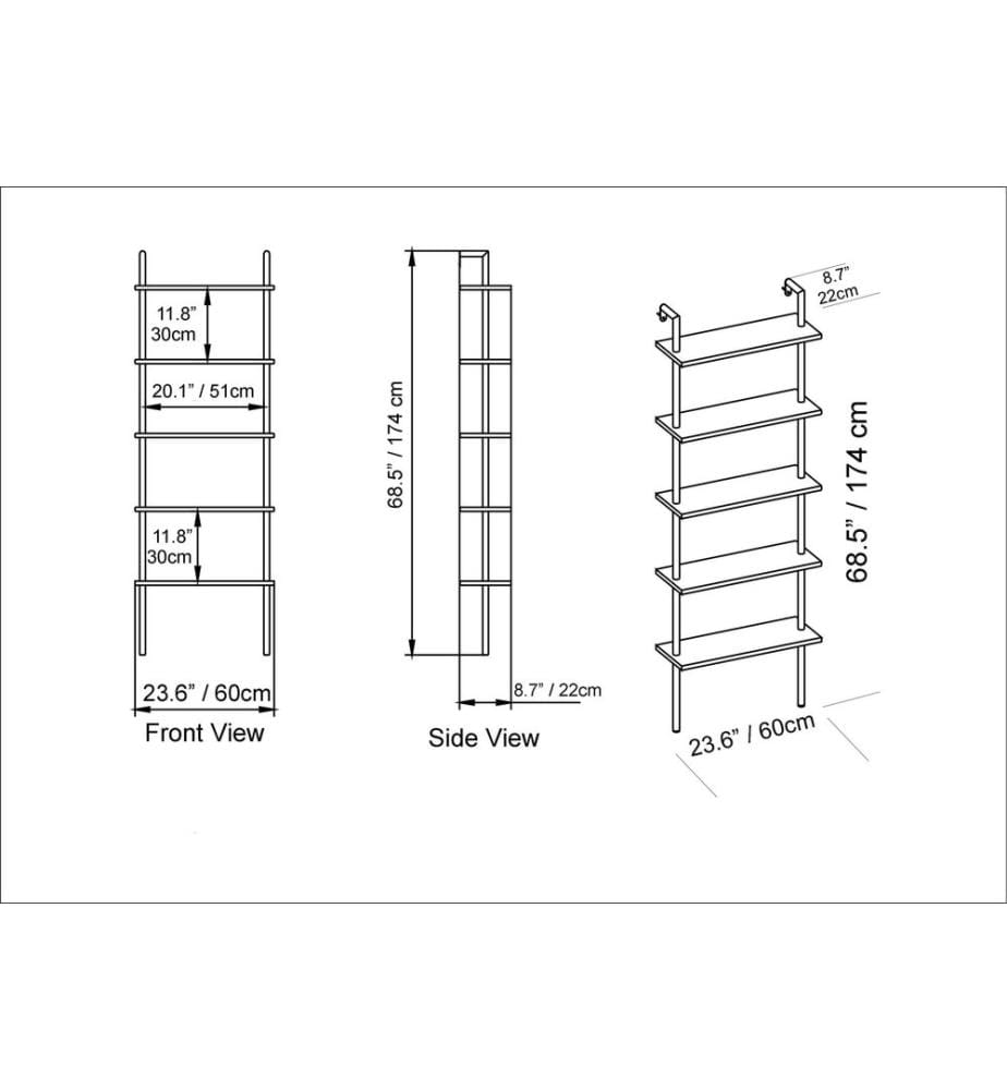 Bookshelf, WalnutBlack, Melamine Coated Particle Board