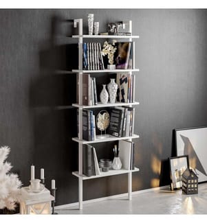 White, Scaffali, 174X60X22 cm, Piastra Di Particelle Con Rivestimento Melamina