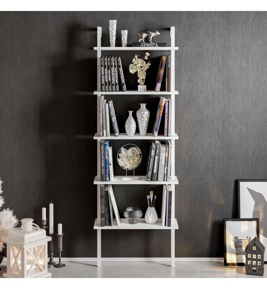 Blanc, Étagères, 174X60X22 cm, Plaque De Particules Enrobée De Mélamine