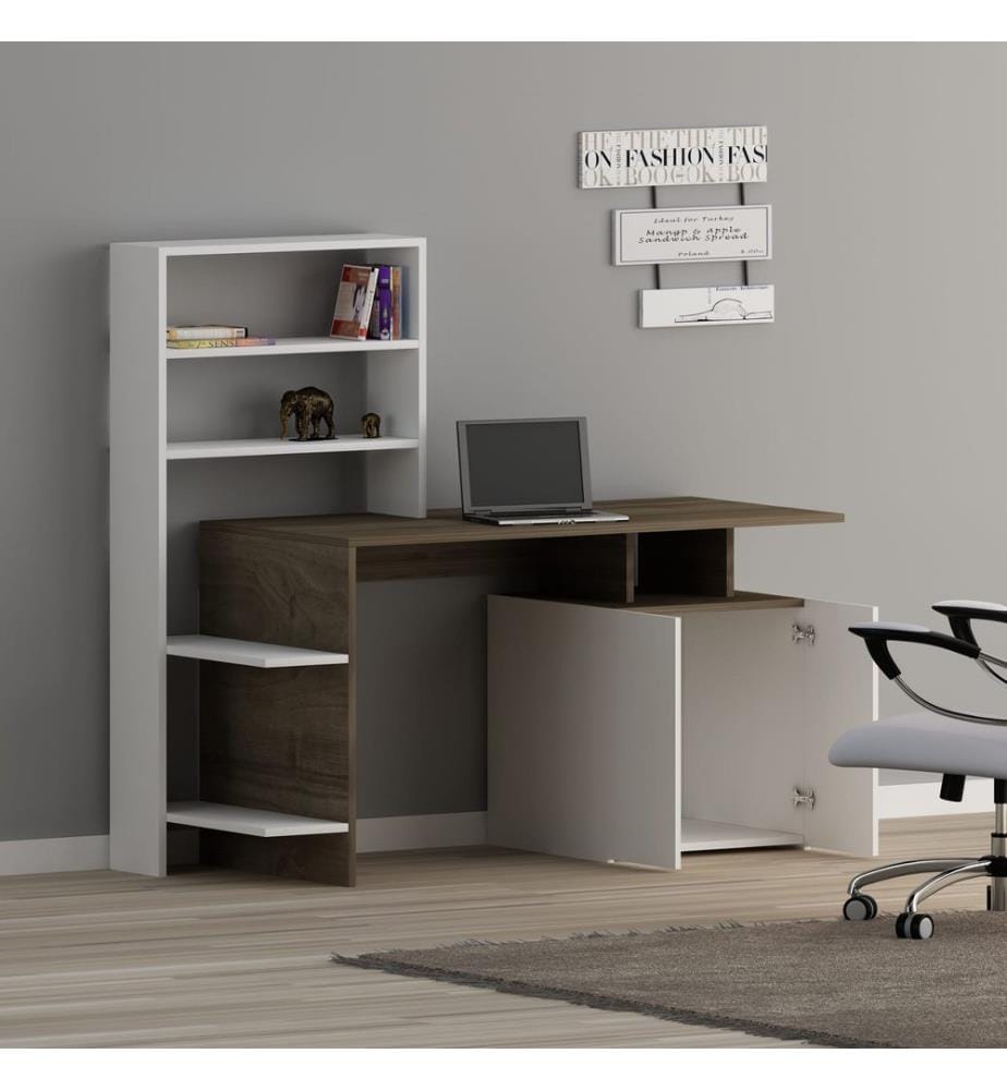 Nussbaumfarbe,Weiss, Couchtische, 73,8X146,3X60 cm, Melaminbeschichtete Partikelplatte