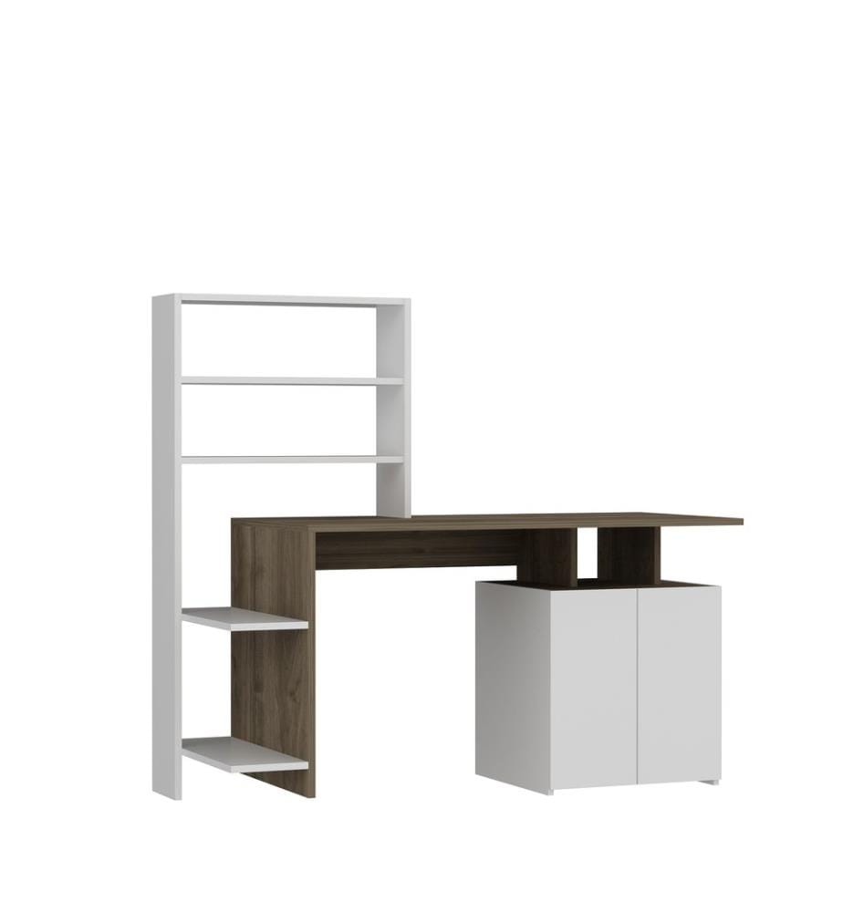 Nussbaumfarbe,Weiss, Couchtische, 73,8X146,3X60 cm, Melaminbeschichtete Partikelplatte
