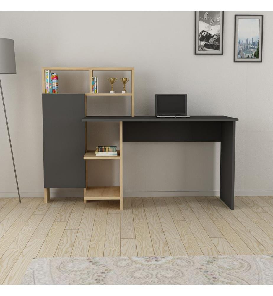 Antracite, Colorato In Quercia, Tavolini Da Caffè, 111,8X135,9X60 cm, Piastra Di Particelle Con Rivestimento Di Melamina