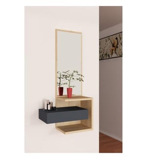 Color Quercia, Antracite, Supporto Per Il Guardaroba, 90X49.1X31,3 cm, Piastra Di Particelle Con Rivestimento Di Melamina
