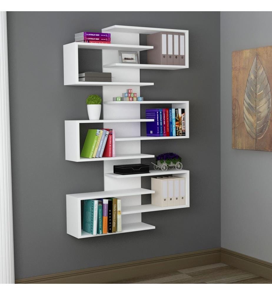 Blanc, Étagères, 161,3X75X21,3 cm, Plaque De Particules Enrobée De Mélamine