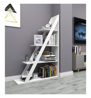 White, Librerie, 150X100X29,5 cm, Piastra Di Particelle Con Rivestimento A Melamina