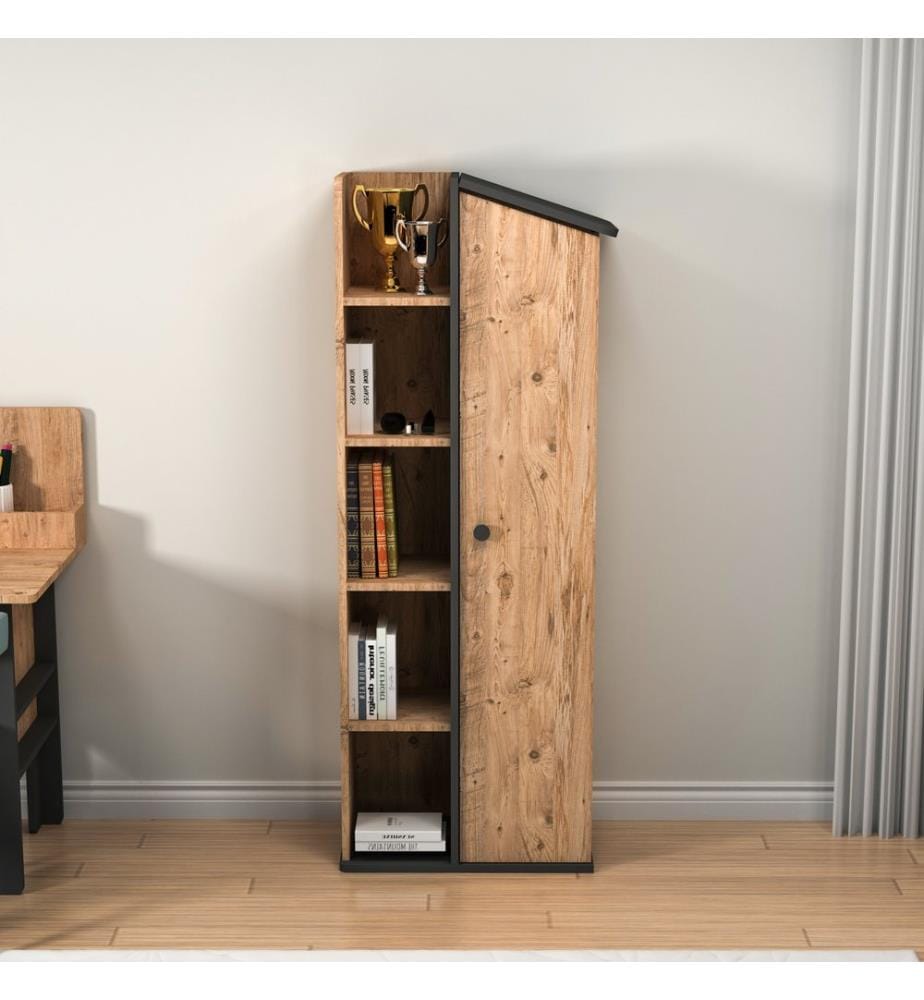 Etagère, Pin Atlantique, Anthracite, Panneau de particules mélaminé