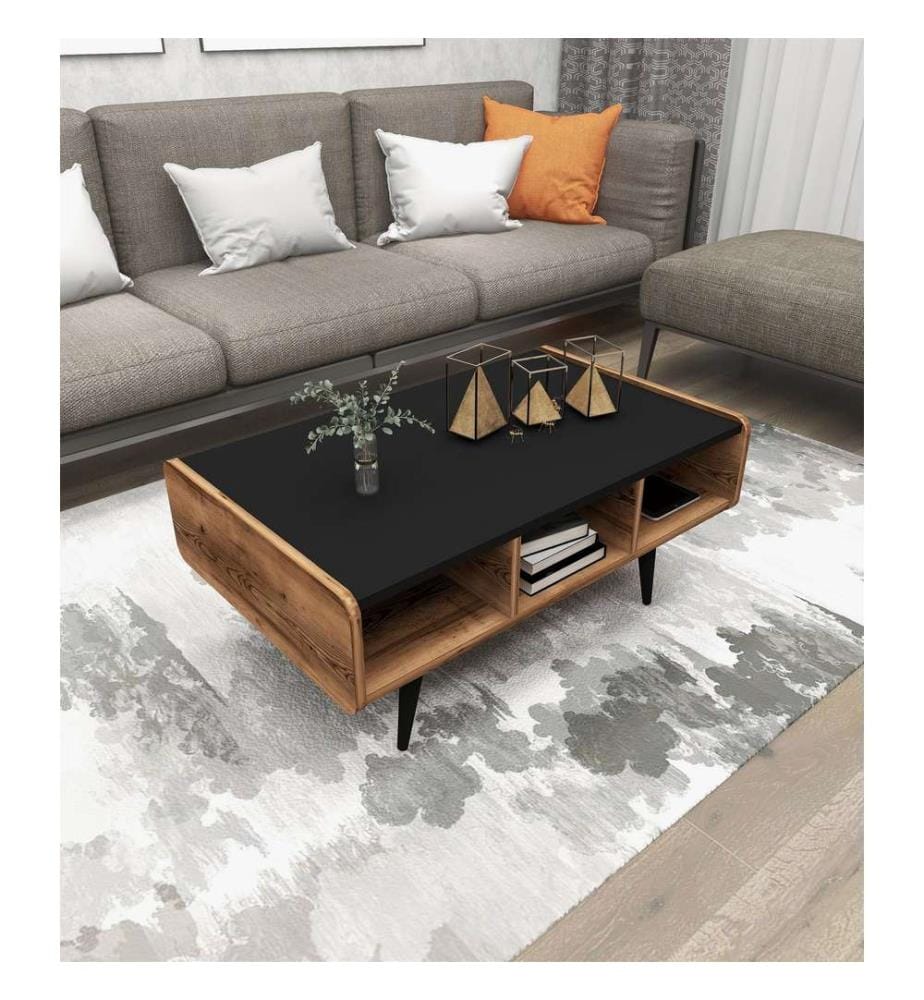 Table basse, Noyer clair, Panneau de particules mélaminé