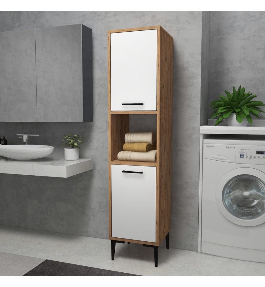 Meuble multifonction, pin Atlantique, blanc, PANNEAUX DE PARTICULES 100 % MÉLAMINÉS