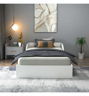 Einzelbett, weiss, 100 % MELAMINBESCHICHTETE SPANPLATTE