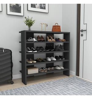 Schuhschrank, Anthrazit, Melaminharzbeschichtete Spanplatte