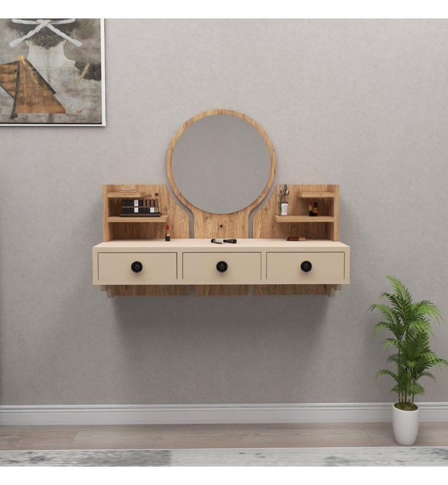 Make-Up Table, Atlantic Pine, Beige, Melamine Coated Particle Board