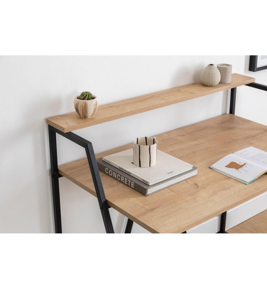 Arbeitstisch, Saphir, Schwarz, 100% Melamine beschichtete Spanplatte