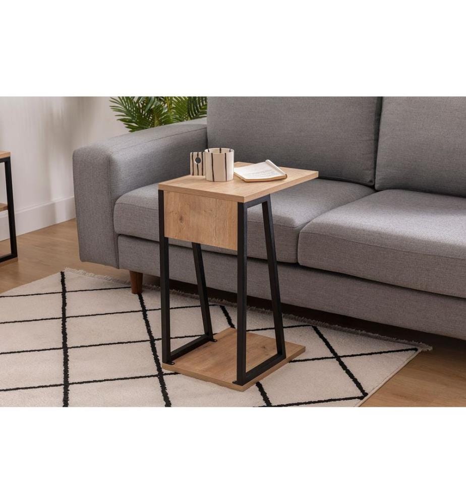 Beistelltisch, Saphir, Schwarz, 100% Melamine beschichtete Spanplatte