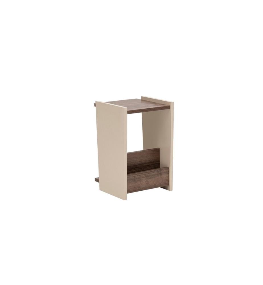 Table d'appoint, noyer, beige, 100% Melamine Particle Coated Board