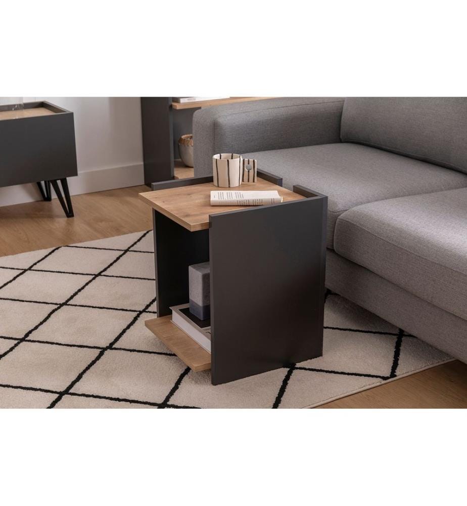 Table d'appoint, Saphir, Anthracite, 100% Melamine Coated Particle Board