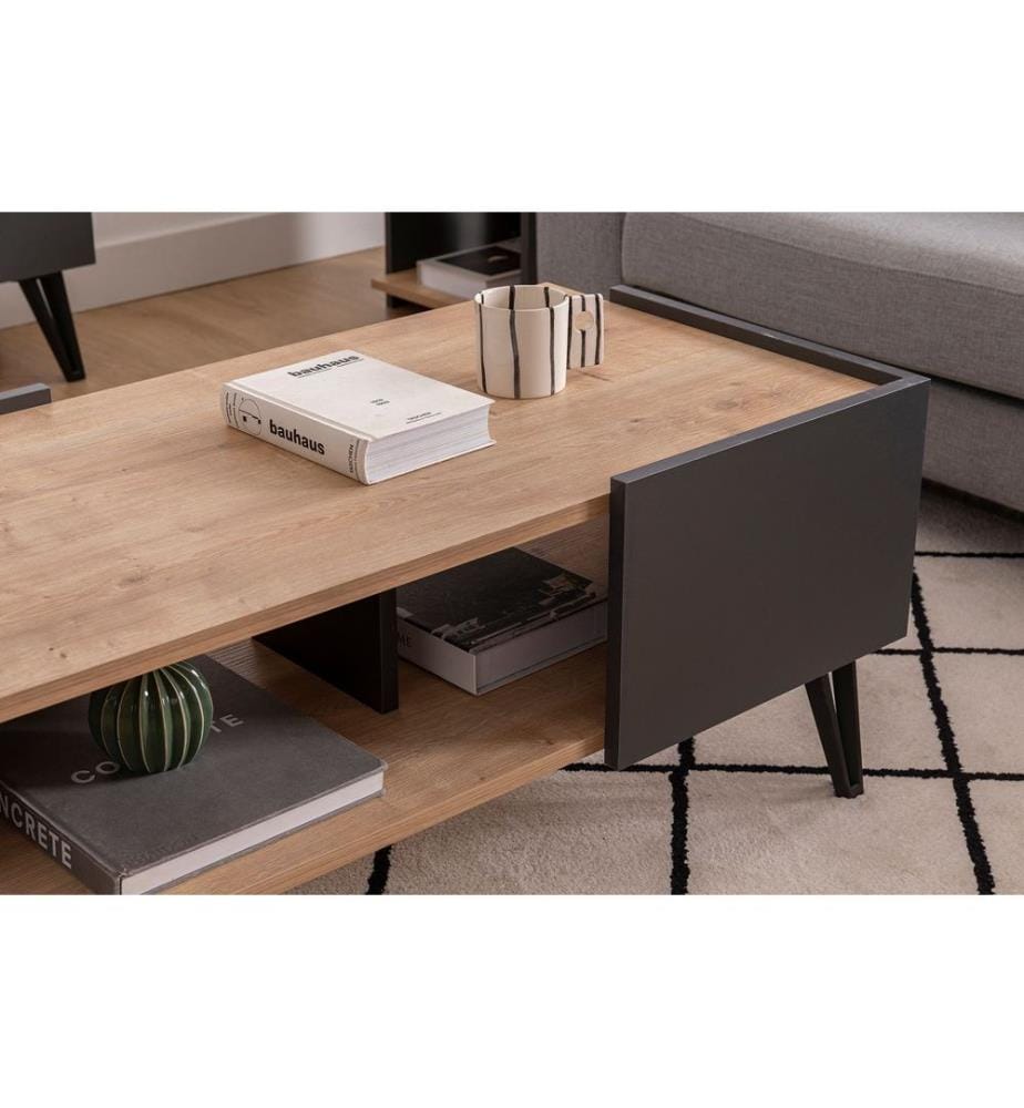 Couchtisch, Saphir, Anthrazit, 100% Melamine beschichtete Spanplatte