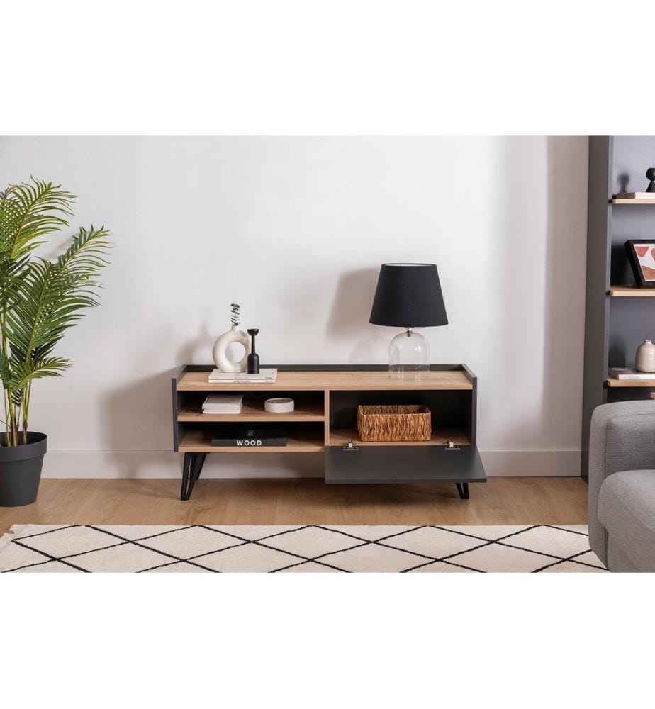 TV-Ständer, Saphir, Anthrazit, 100% Melamine beschichtete Spanplatte