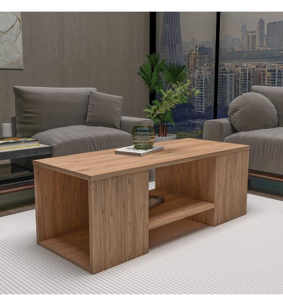 Ensemble de tables basses, pin atlantique, beige, PANNEAUX DE PARTICULES 100 % MÉLAMINÉS