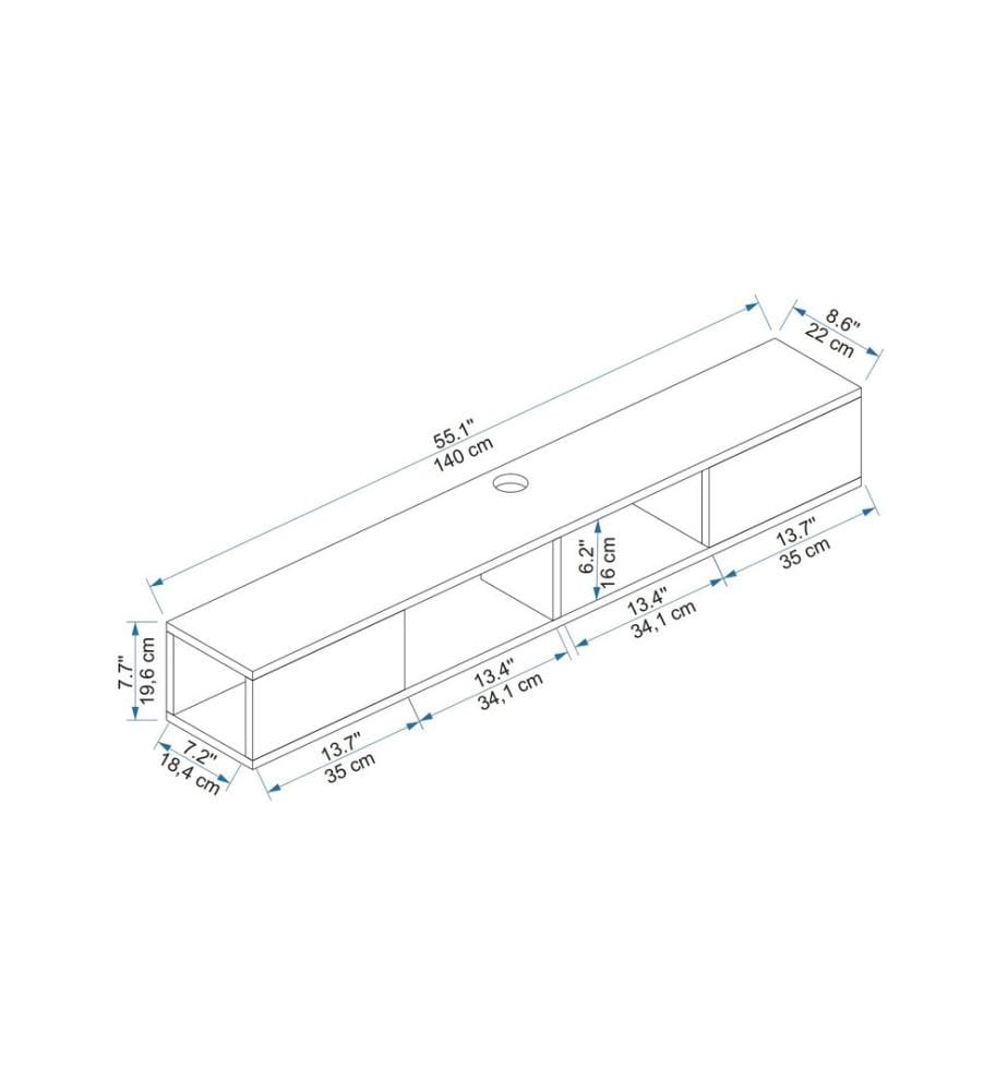 TV-Möbel, Atlantikkiefer, Beige, 100 % MELAMINBESCHICHTETE SPANPLATTE