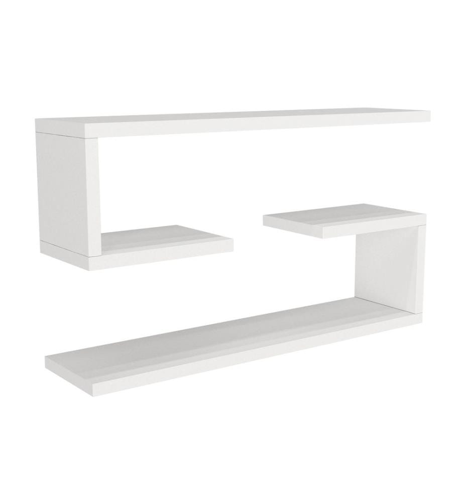 Blanc, Étagère Murale, 18X60X14,5 cm, Plaque De Particules Enrobée De Mélamine