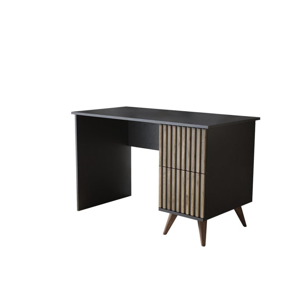 Schreibtisch, Holz, schwarz, Atlantik-Kiefer, 100 % SPANPLATTE