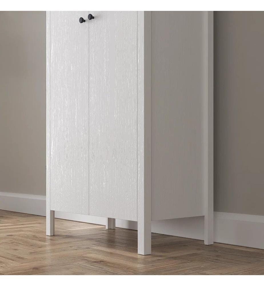 Kleiderschrank, Holz, weiss, 100 % SPANPLATTE, MDF-Rahmen, Metallgriff