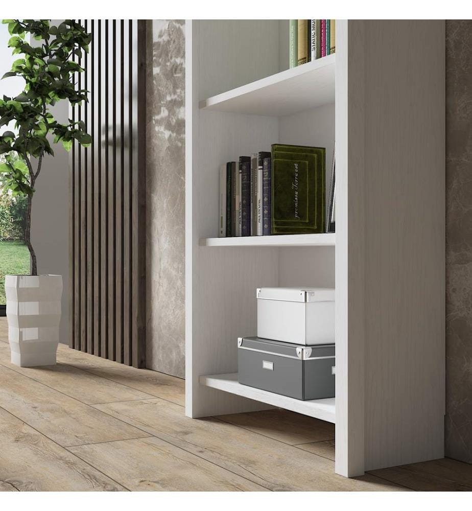 Bücherregal, Holz, weiss, 100 % SPANPLATTE, MDF-Rahmen, Metallgriff