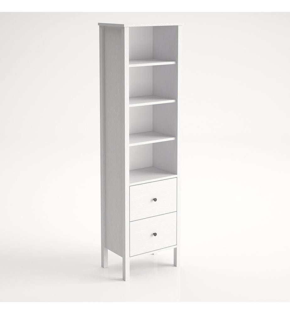 Bücherregal, Holz, weiss, 100 % SPANPLATTE, MDF-Rahmen, Metallgriff