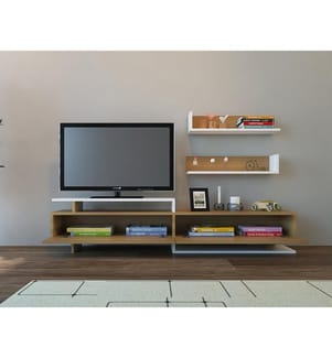 Bianco, Armadi Tv, 40X180X37,4 cm, Piastra Di Particelle Con Rivestimento