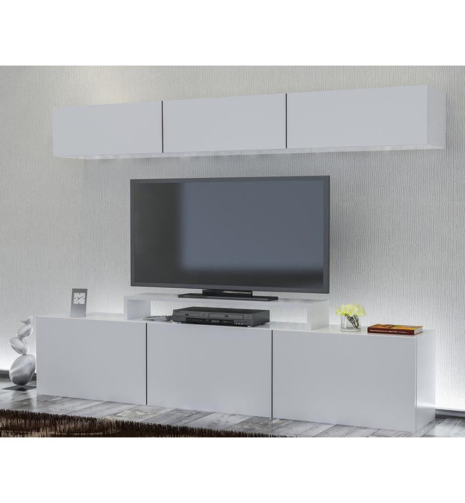 TV Unit, White, Melamine Coated Particle Board