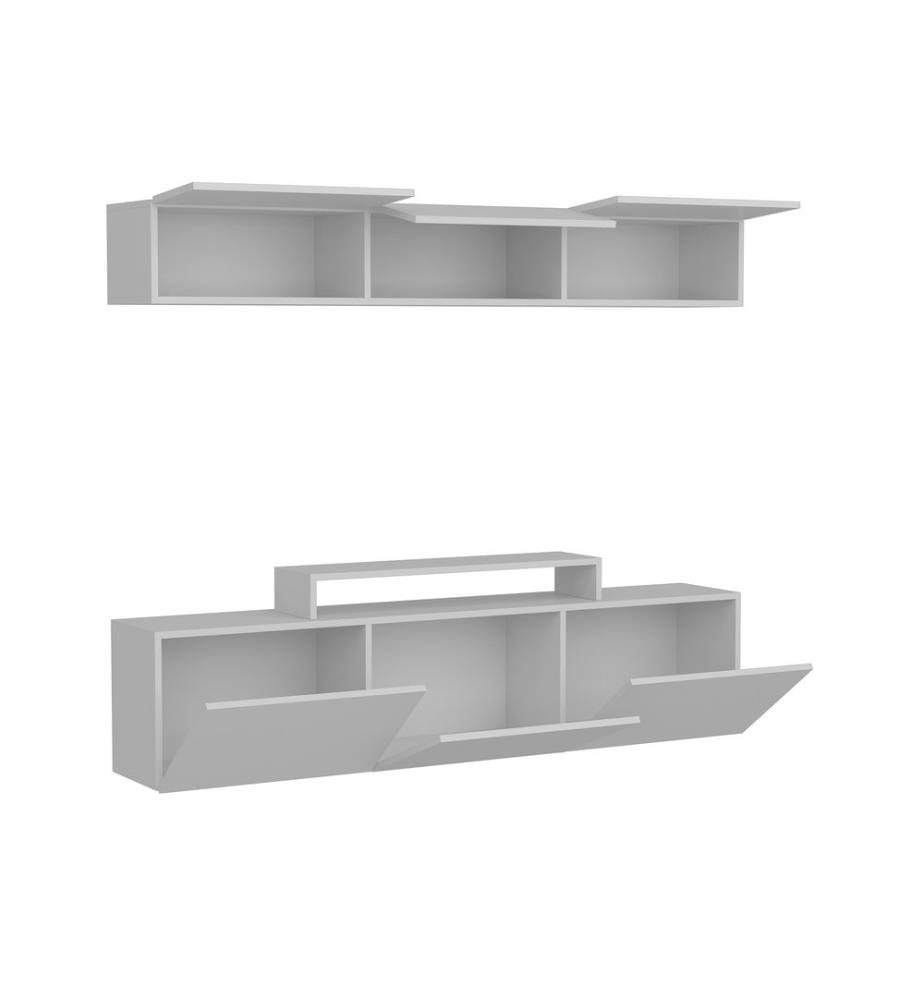 TV Unit, White, Melamine Coated Particle Board