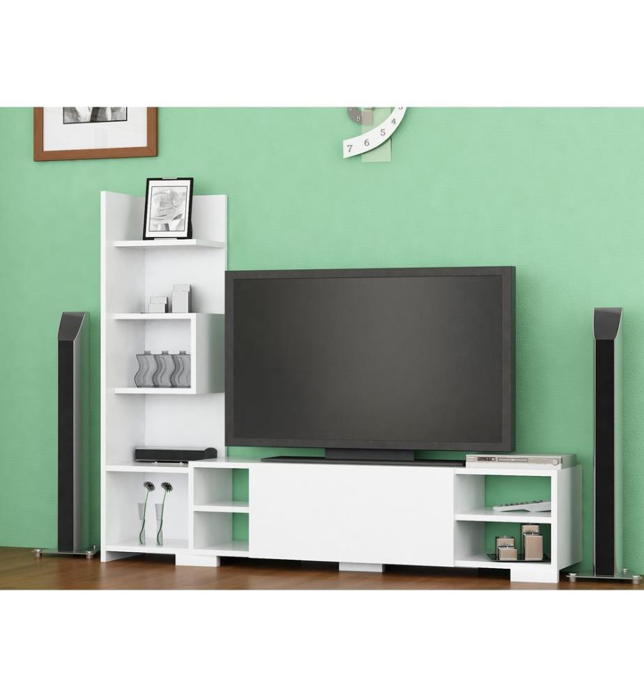 TV Unit, White, Melamine Coated Particle Board