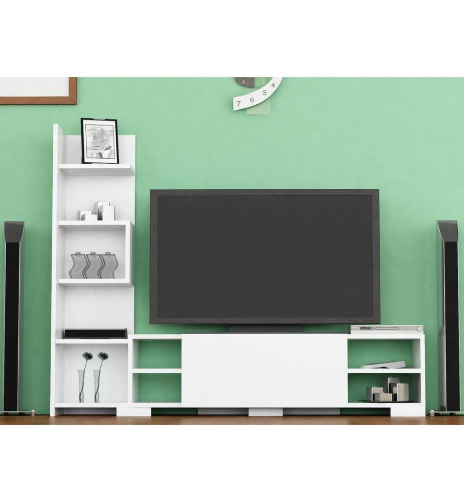 TV Unit, White, Melamine Coated Particle Board