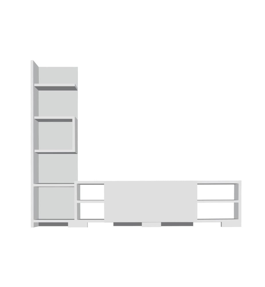 TV Unit, White, Melamine Coated Particle Board