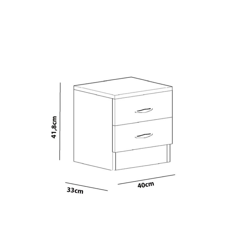 Nightstand, White, Melamine Coated Particle Board