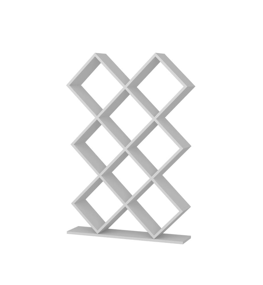 Bianco, Libreria, 129X90X19,5 cm, Piastra Di Particelle Rivestita Con Melamina