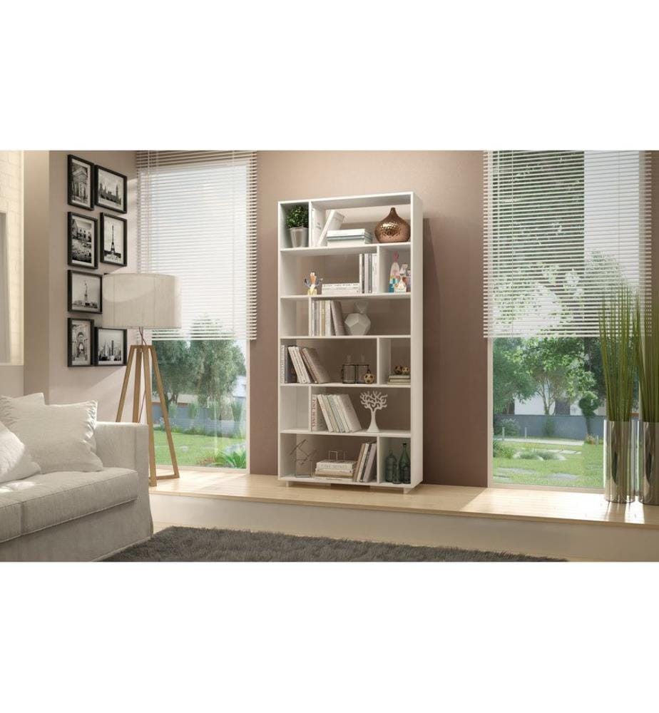 Weiss, Bücherregale, 188,6X90X25,4 cm, Melaminbeschichtete Partikelplatte